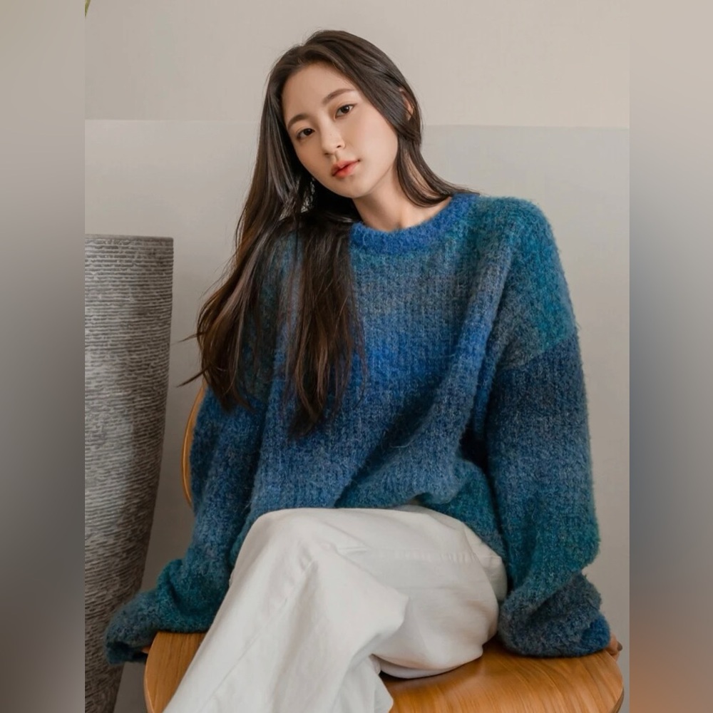 Ombré drop shoulder sweater